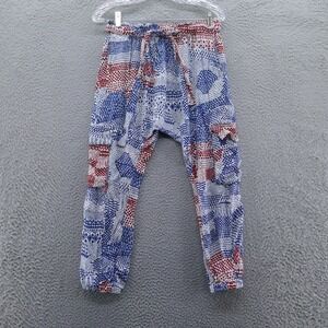Hei Hei Anthropologie Nouveau Harem Crop Jogger Pants XS Blue‎ Red Drawstring